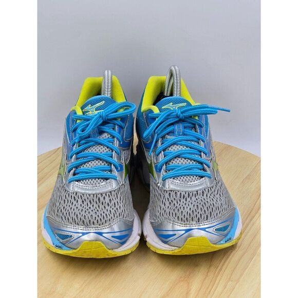 Mizuno WAVE INSPIRE 13 womens Running Shoes Blue Yellow Silver Gray size 9 - Picture 3 of 10